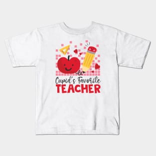 Retro Cupid's Favorite Teacher, Teacher Valentines Day Gift Kids T-Shirt